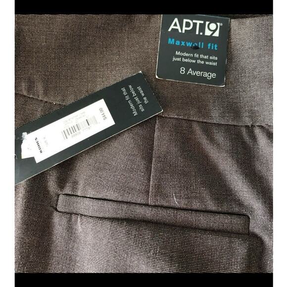 APT 9 Maxwell Brown Modern Fit Dress Pants NWT Size 8 - Picture 7 of 9